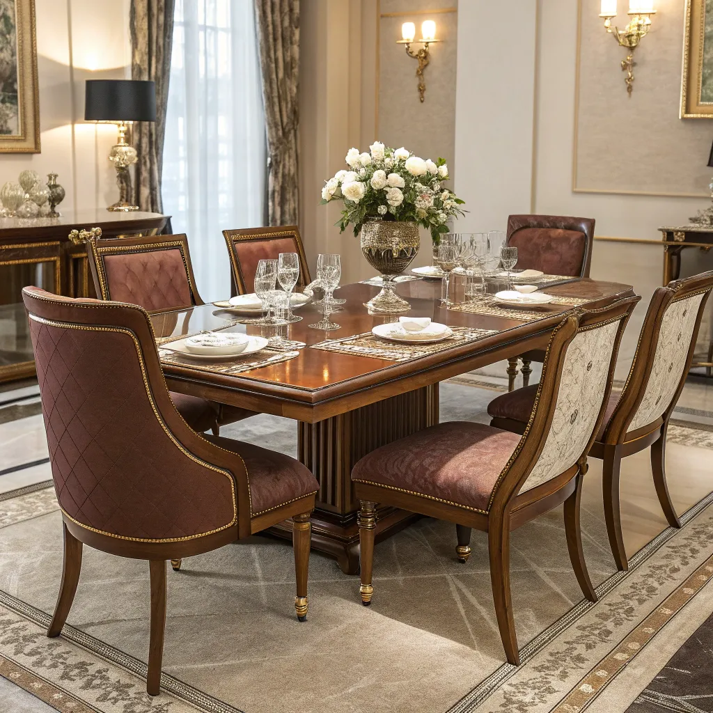 Elegant dining table and chair set