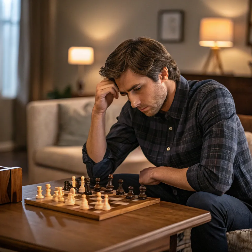 Sam playing chess